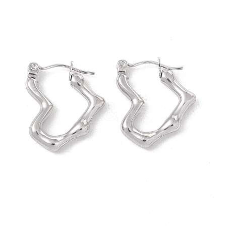 Non-Tarnish 304 Stainless Steel Heart Hoop Earrings for Women EJEW-I267-08P-1