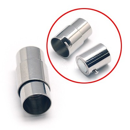 Tarnish Resistant 304 Stainless Steel Locking Tube Magnetic Clasps STAS-E006-64-1