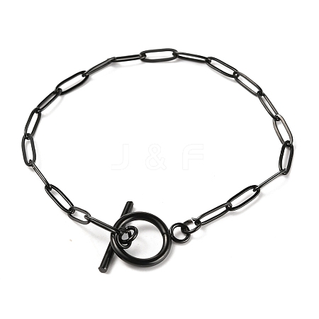 Unisex 304 Stainless Steel Paperclip Chain Bracelets BJEW-H541-04A-EB-1