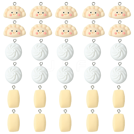 48Pcs 3 Styles Opaque Resin Pendants CRES-SC0003-10-1