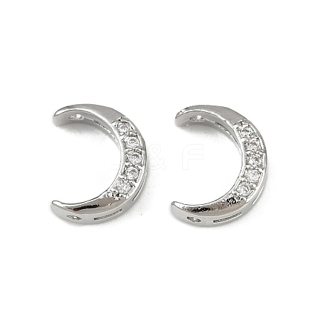 Brass Clear Cubic Zirconia Beads KK-D375-35P-1