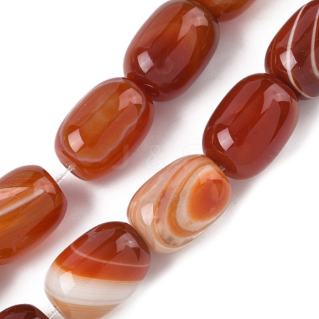 Natural Banded Agate/Striped Agate(Dyed & Heated) Beads Strands G-H324-01G-1