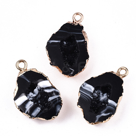 Druzy Geode Resin Pendants RESI-S383-066A-1