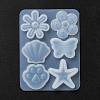 Flower & Shell & Starfish & Paw Print & Butterfly Silicone Molds DIY-P059-07-3