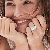 12Pcs 2 Colors Resin Imitation Pearl Finger Rings RJEW-GO0001-07-5
