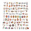 100Pcs 100 Styles Easter Theme Cartoon Paper Sticker Label Set STIC-P004-13-1