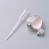 Natural Rose Quartz Openable Perfume Bottle Pendants G-K420-07-3