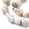 Natural Banded Agate 3-Hole Guru Bead Strands G-K149-42-3