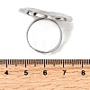 Adjustable 304 Stainless Steel Open Cuff Ring Components STAS-P403-01F-P-3