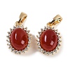 Natural Carnelian(Dyed & Heated) Oval Charms KK-P283-40G-1