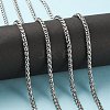 Non-Tarnish 3.28 Feet 304 Stainless Steel Wheat Chains X-STAS-O076-07-2