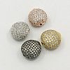 Brass Cubic Zirconia Beads ZIRC-F001-50-1