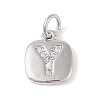 Rack Plating Brass Micro Pave CLear Cubic Zirconia Charms KK-E110-14P-Y-1