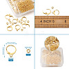 Brass Huggie Hoop Earring Findings & Open Jump Rings KK-TA0007-83G-13