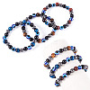 10MM Round Natural Tiger Eye & Obsidian & Evil Eye Bead Stretch Bracelets for Women Men BJEW-TA0001-19-3