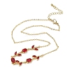 Brass Pave Cubic Zirconia Rose Flower Link Cable Chain Necklaces for Women NJEW-C121-05B-07G-4