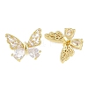 Brass Micro Pave Clear Cubic Zirconia Beads KK-D109-05B-G-2