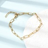 4MM 304 Stainless Steel Textured Paperclip Chain Bracelets for Man and Women SA-CBAB767-08G-1