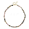 Natural Multicolor Tourmaline Beads Beaded Necklaces NJEW-JN06615-3