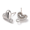 Silver Alloy Stud Earring Findings EJEW-H108-01F-S-2