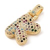 Brass Micro Pave Cubic Zirconia Pendants ZIRC-P121-01G-K-2