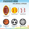 12Pcs 6 Style Sports Ball Theme Computerized Towel Fabric Embroidery Iron on Cloth Patches PATC-FG0001-64-2