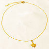 304 Stainless Steel Maple Leaf Pendant Necklaces for Women WG7180D-02-3