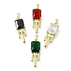 Brass Pave Cubic Zirconia Pendants KK-U072-33G-1