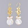 Natural Baroque Pearl Keshi Pearl Dangle Earrings EJEW-JE03879-2