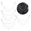 4Pcs 4 Style Butterfly & Cross & Sword Brass Pocket Pants Waist Chains with Zinc Alloy Clasps AJEW-GO00021-1
