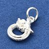 990 Sterling Silver Dragon Charms with Jump Rings STER-M119-07B-S-2