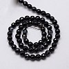 Natural Black Striped Agate/Banded Agate Beads Strands X-G-G581-6mm-03-2
