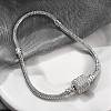 Brass Micro Pave Clear Cubic Zirconia Link Bracelets BJEW-S158-15P-2