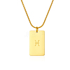 Stylish Stainless Steel 12 Zodiac Rectangle Pendant Necklaces for women GA2858-8-1