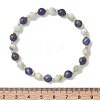 Natural Lapis Lazuli and Glass Round Beads Stretch Bracelets for Women Men BJEW-JB13516-2
