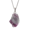 Natural Fluorite Nugget Pendant Necklaces NJEW-JN04507-01-4