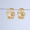 C-shaped Hollow Sunflower Brass Stud Earrings VI6809-2