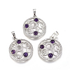 Natural Amethyst Pendants G-L512-T16-1