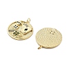 Brass With Cubic Zirconia And Enamel Pendants KK-Q006-18G-2