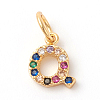 Brass Micro Pave Colorful Cubic Zirconia Charms ZIRC-F092-01-Q-1