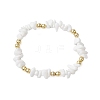 2Pcs 2 Style Natural Aquamarine Column Beaded Stretch Bracelets Sets BJEW-JB11057-3