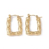 Ion Plating(IP) 304 Stainless Steel Rectangle with Bamboo Hoop Earrings for Women EJEW-G314-09G-1