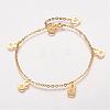 304 Stainless Steel Charm Anklets AJEW-P055-01G-8-1