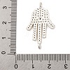 Rack Plating Brass Micro Pave Clear Cubic Zirconia Religion Hamsa Hand Connector Charms KK-Z070-11P-3