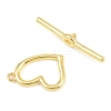 Heart Brass Toggle Clasps KK-G548-43G-01-2