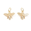 Brass Micro Pave Cubic Zirconia Pendants KK-B133-05G-02-1