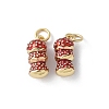 Brass Enamel Charms KK-D336-03G-1