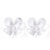 4-Petal Transparent Acrylic Bead Caps X-FACR-T001-09A-4