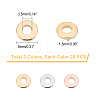 60Pcs 3 Colors 201 Stainless Steel Linking Rings STAS-UN0036-94-4