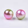 Rainbow ABS Plastic Imitation Pearl Beads X-OACR-Q174-8mm-08-2